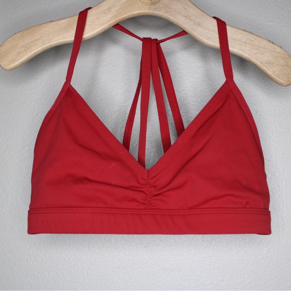 Women's Red Minimal Halterneck Sports Bra XS - Picture 1 of 1